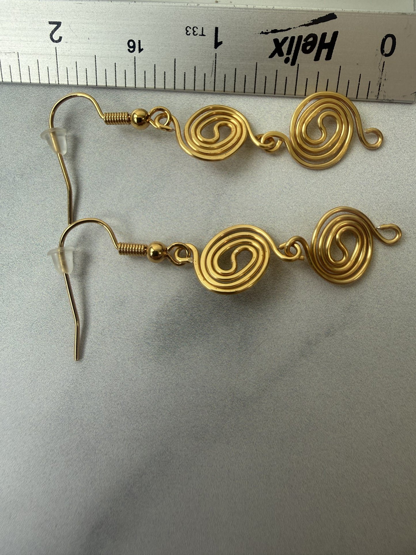 Gold Plated Double Spiral Earrings