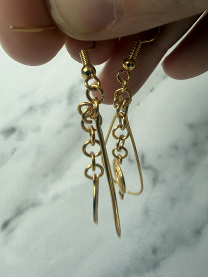 Gold Plated Spiral Teardrop Earrings