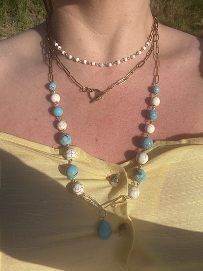 16 Inch Beaded Necklace with Toggle Clasp