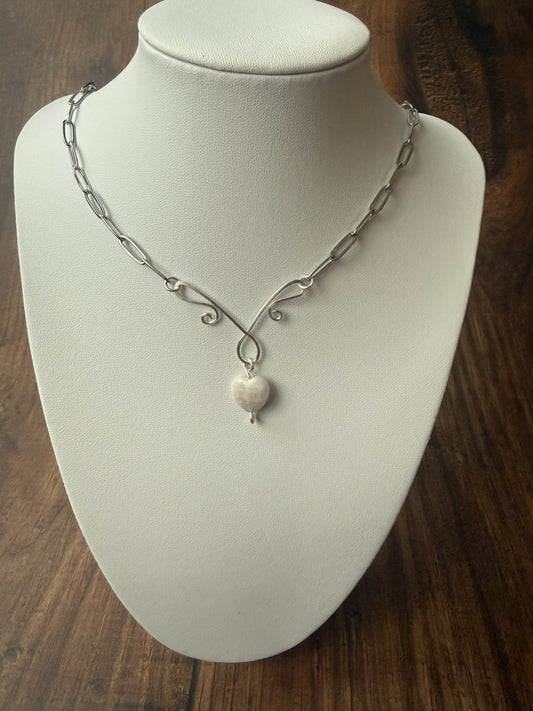 Handmade Silver Plated Pendant Necklace with Toggle Clasp