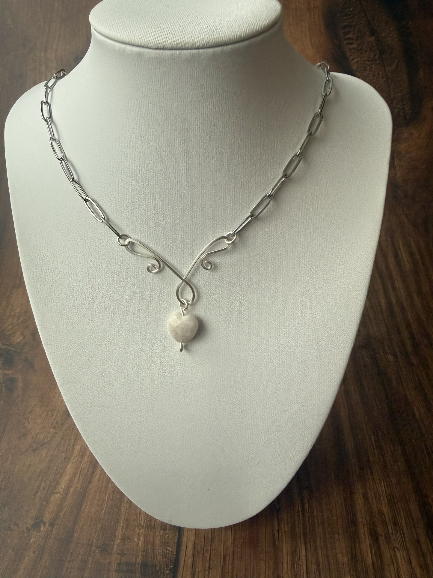 Handmade Silver Plated Pendant Necklace with Toggle Clasp
