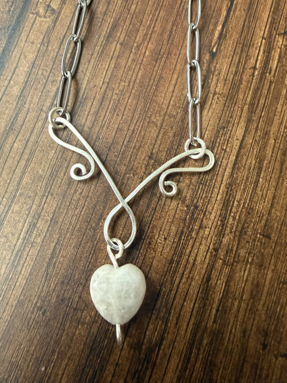 Handmade Silver Plated Pendant Necklace with Toggle Clasp