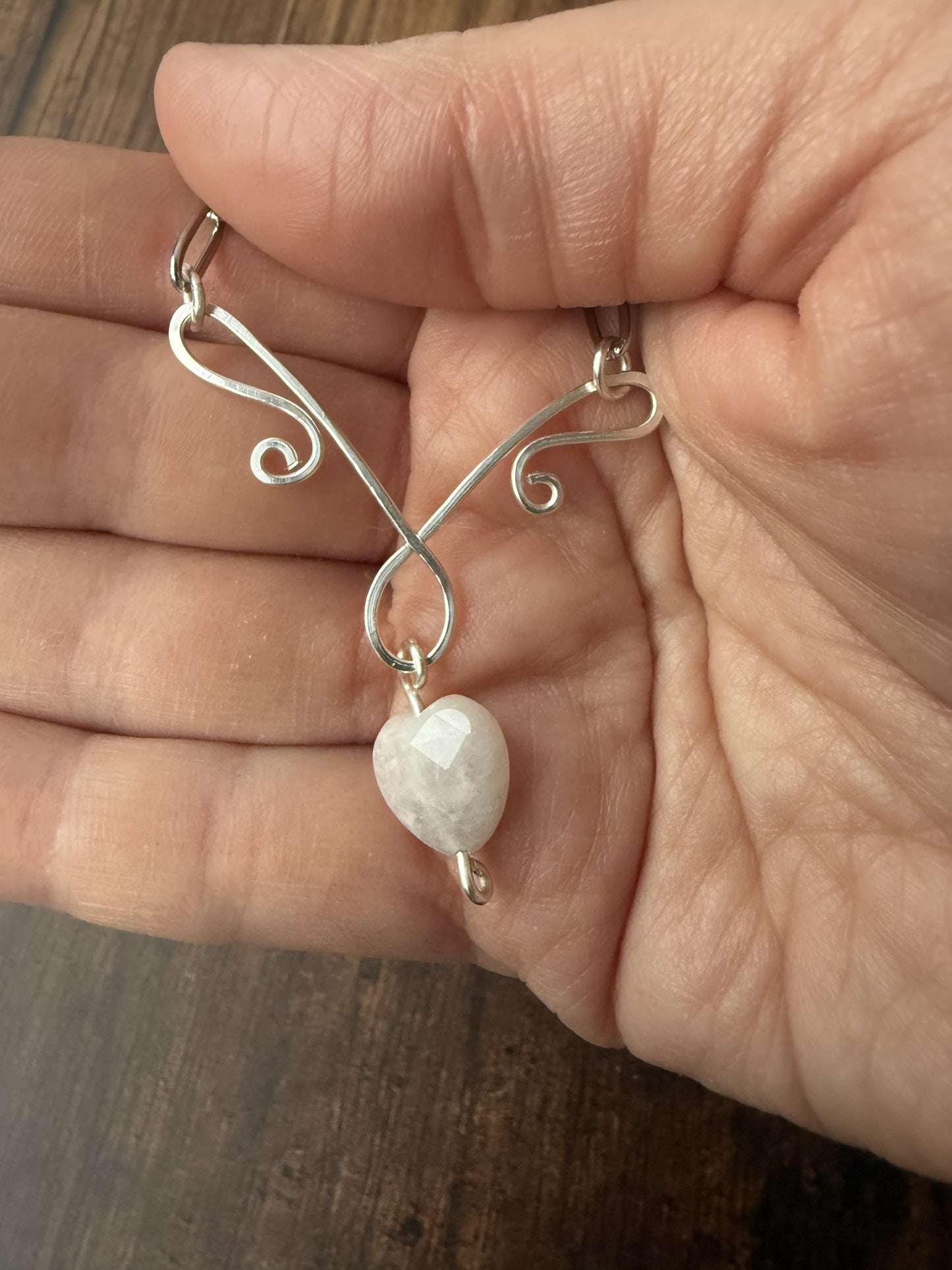 Handmade Silver Plated Pendant Necklace with Toggle Clasp