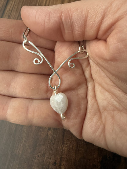 Handmade Silver Plated Pendant Necklace with Toggle Clasp