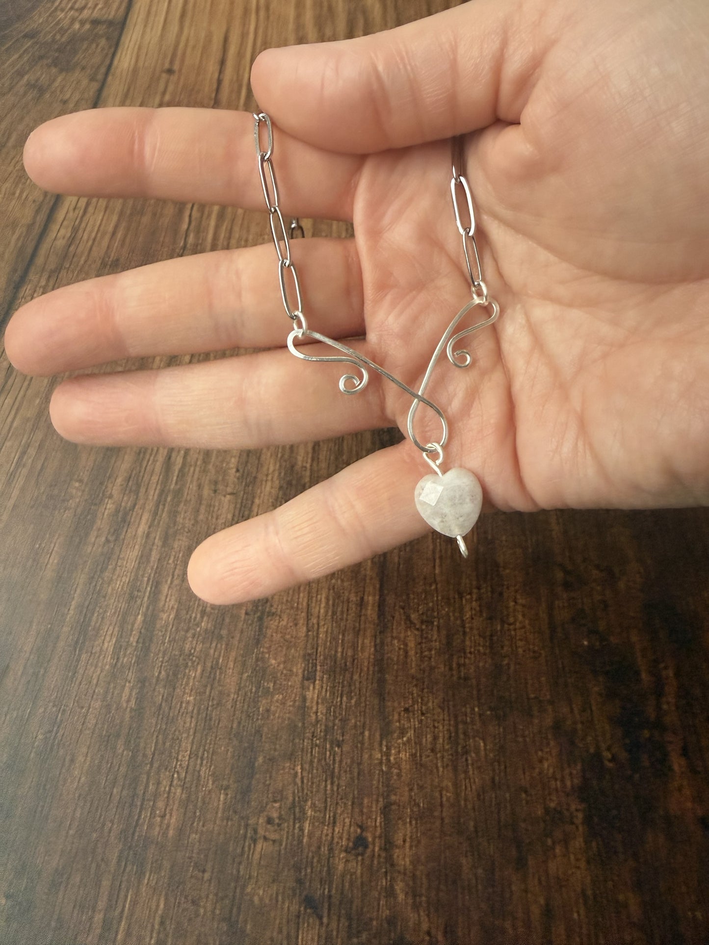 Handmade Silver Plated Pendant Necklace with Toggle Clasp