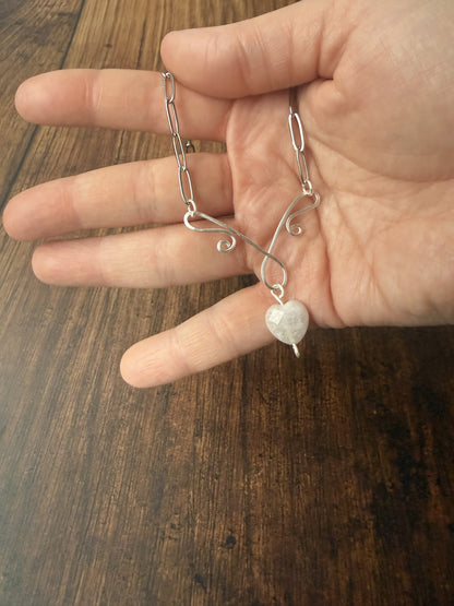 Handmade Silver Plated Pendant Necklace with Toggle Clasp
