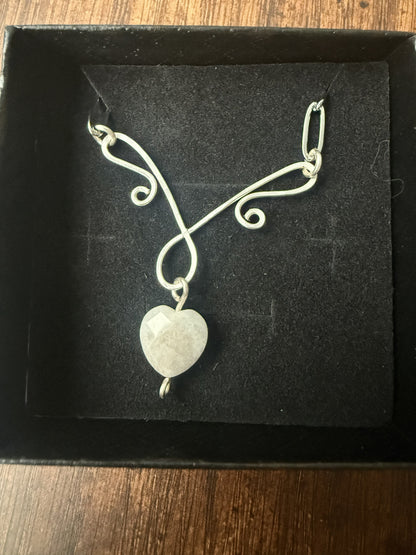 Handmade Silver Plated Pendant Necklace with Toggle Clasp