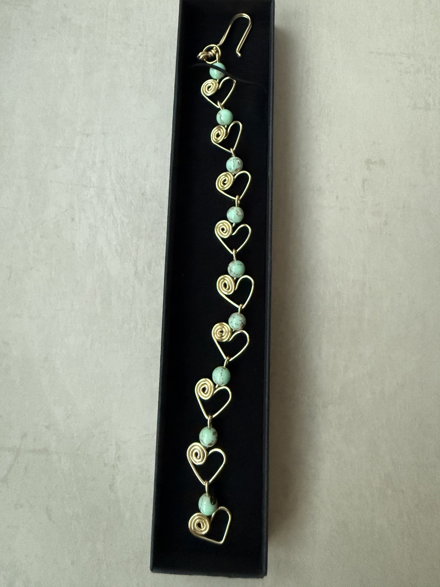 Gold Plated Howlite Heart Bracelet