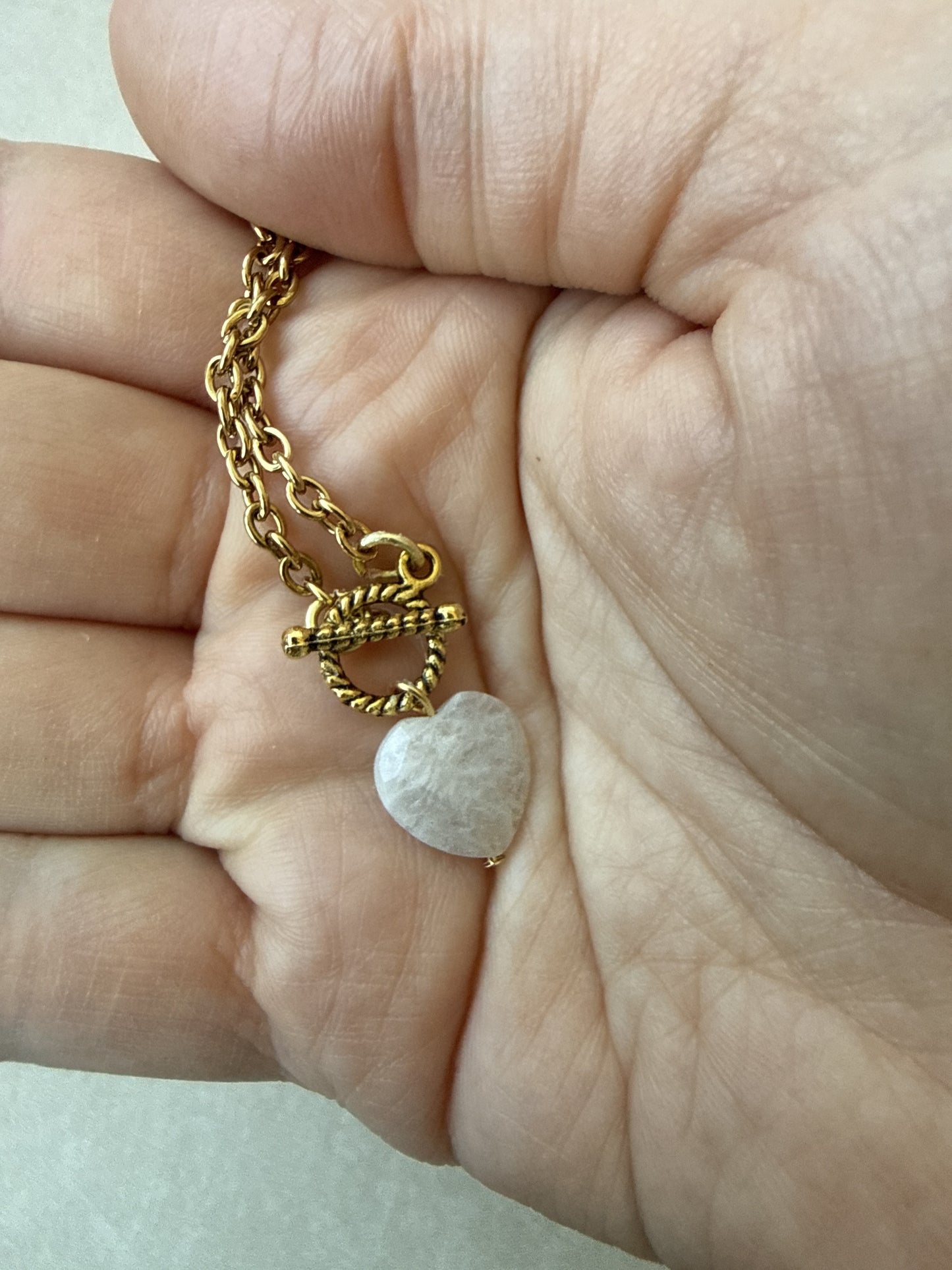 Moonstone Heart Pendant Necklace