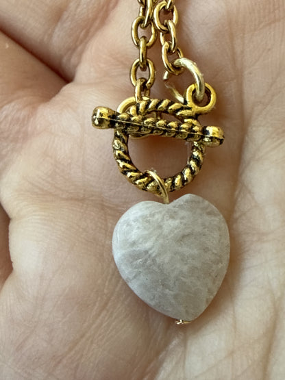 Moonstone Heart Pendant Necklace