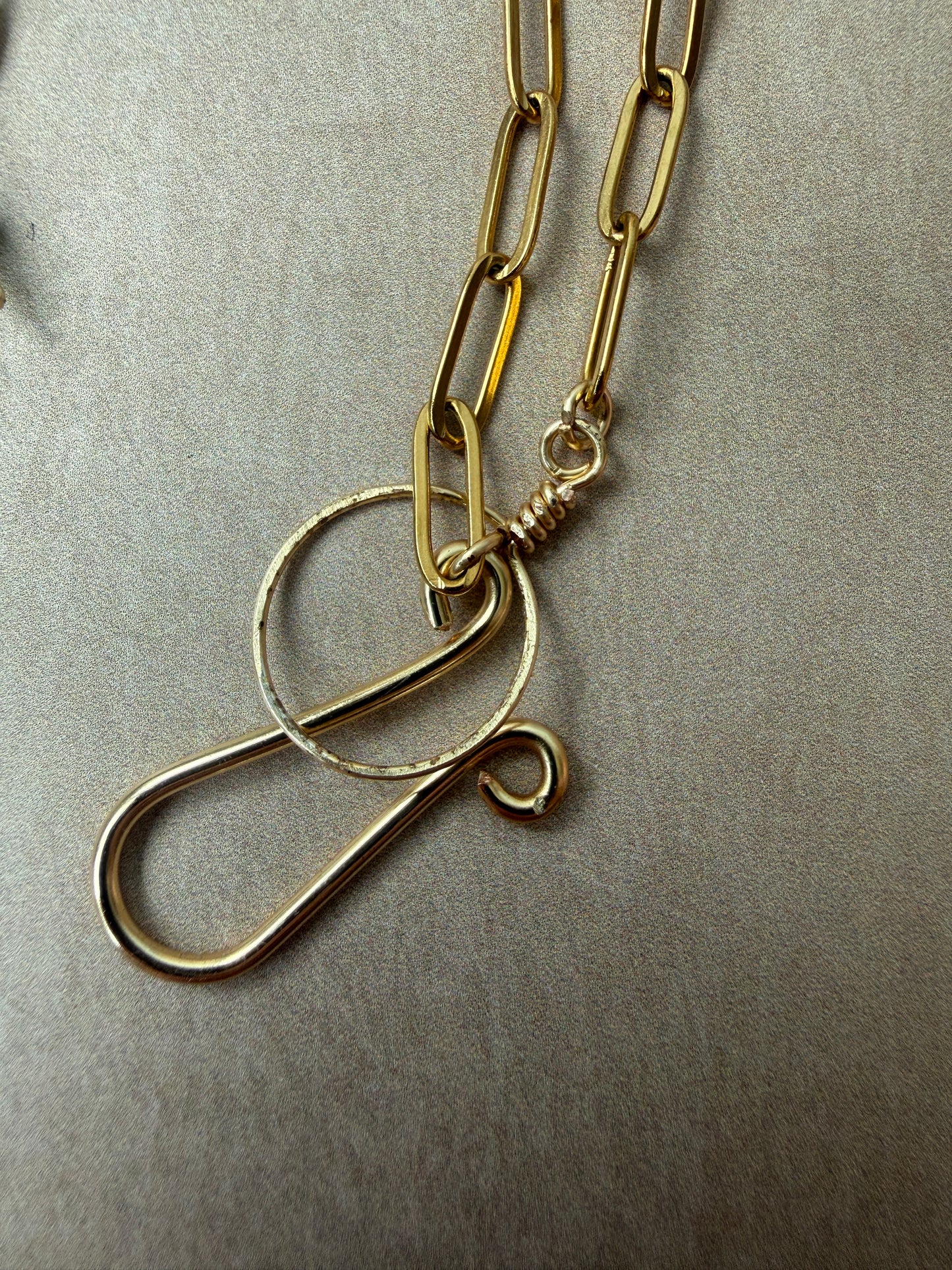 Shoushan Stone & Gold Spiral Longline Necklace