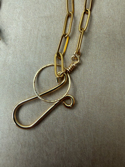 Shoushan Stone & Gold Spiral Longline Necklace