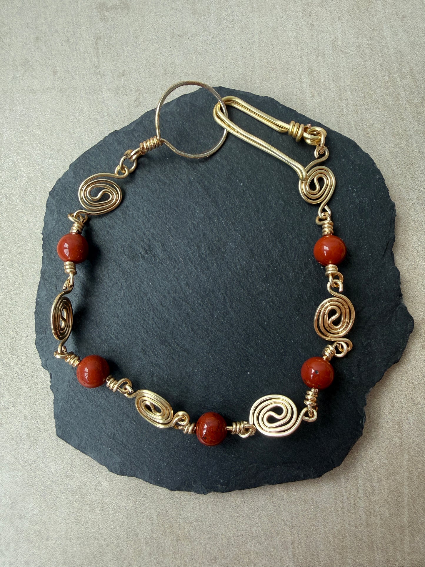Red Jasper Spiral Bracelet