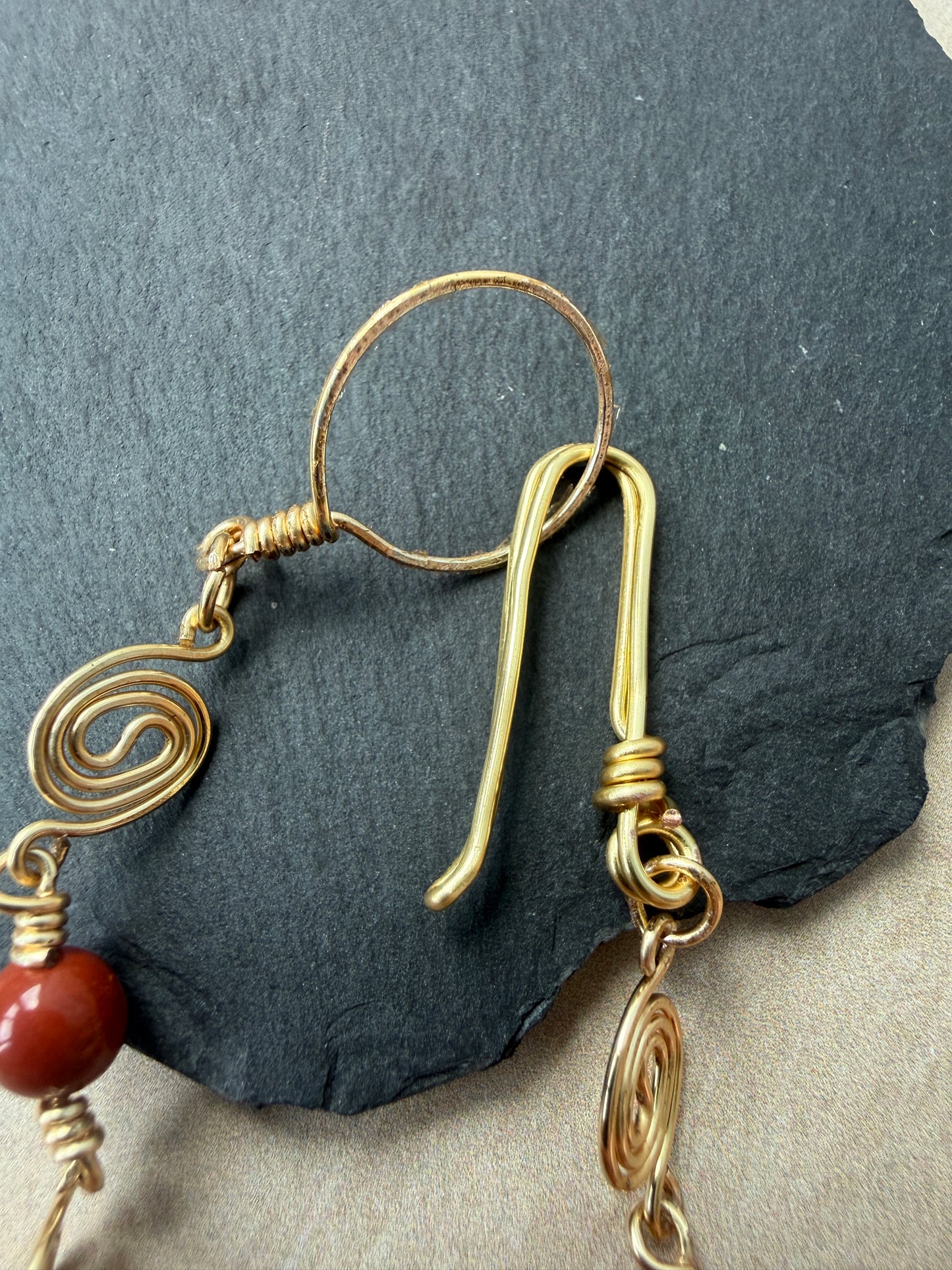 Red Jasper Spiral Jewellery Set