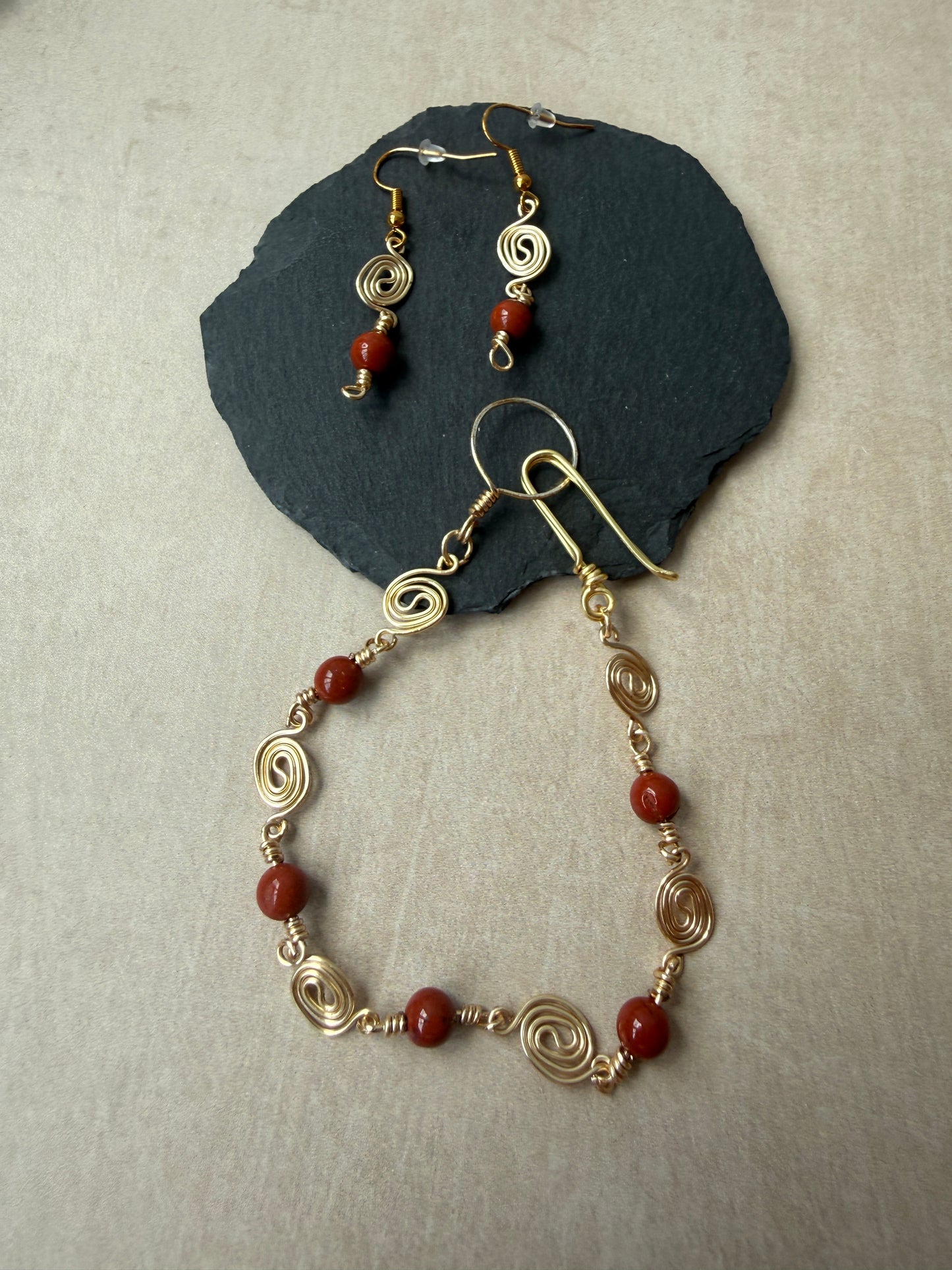 Red Jasper Spiral Bracelet