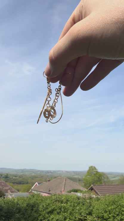 Gold Plated Spiral Teardrop Earrings